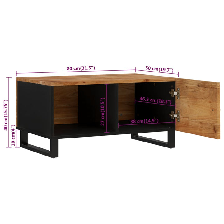 Soffbord 80X50X40 Cm Massivt Akaciaträ Och Konstruerat Trä