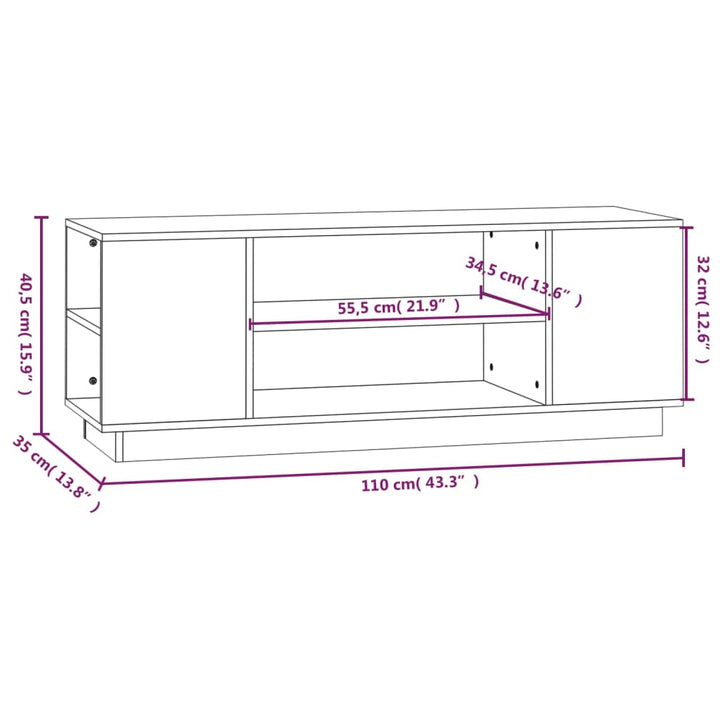 Tv-Bänk 110X35X40,5 Cm Massiv Furu