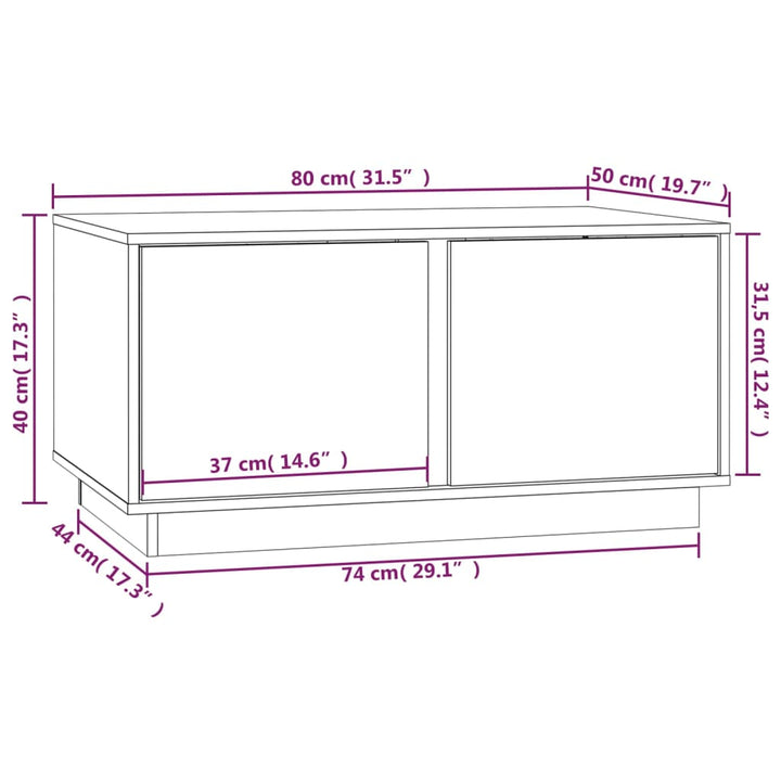 Soffbord 80X50X40 Cm Massivt Furu