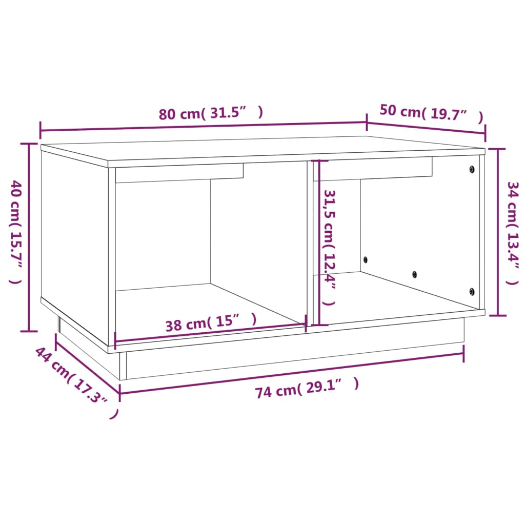 Soffbord 80X50X40 Cm Massivt Furu