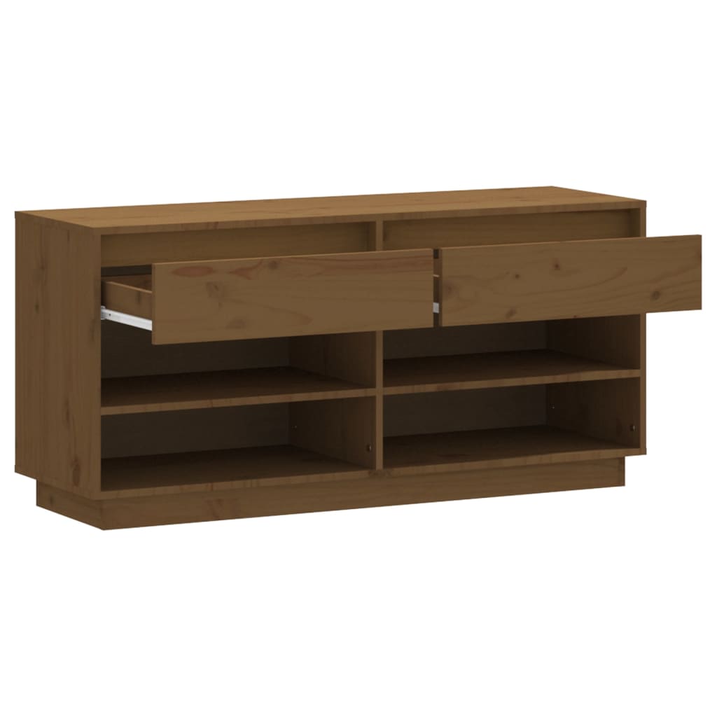 Skoskåp 110X34X52 Cm Massiv Furu
