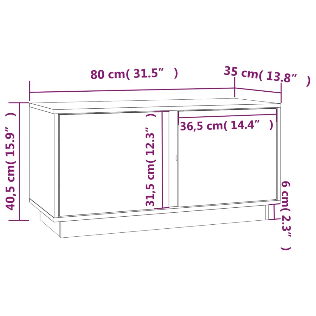 Tv-Bänk 80X35X40,5 Cm Massiv Furu