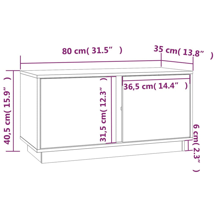 Tv-Bänk 80X35X40,5 Cm Massiv Furu