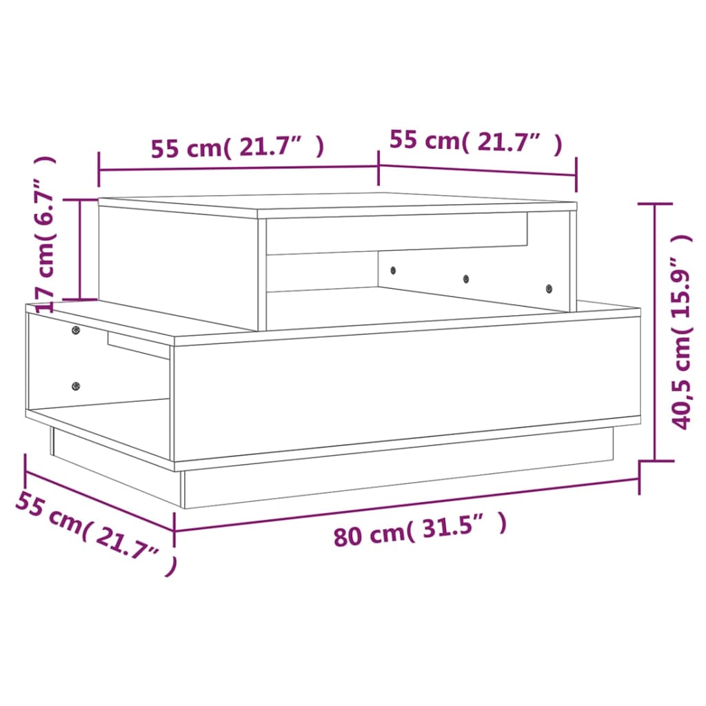 Soffbord 80X55X40,5 Cm Massivt Furu