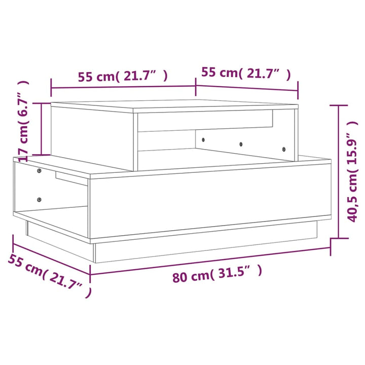 Soffbord 80X55X40,5 Cm Massivt Furu