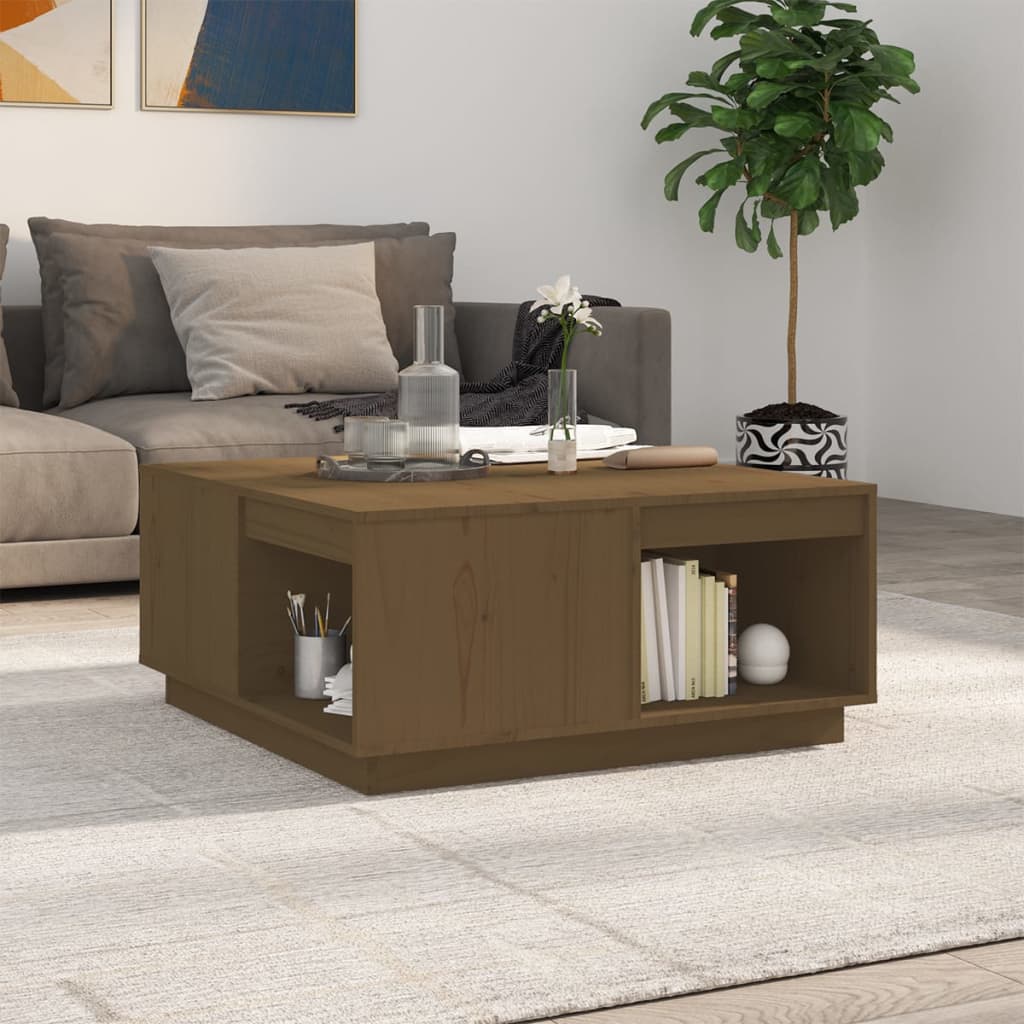 Soffbord 80X81X36,5 Cm Massivt Furu