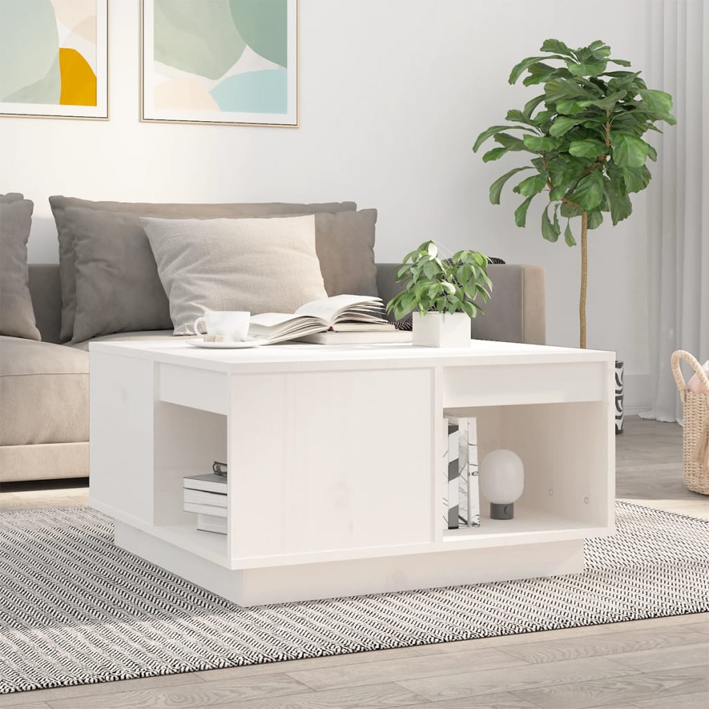Soffbord 80X81X36,5 Cm Massivt Furu