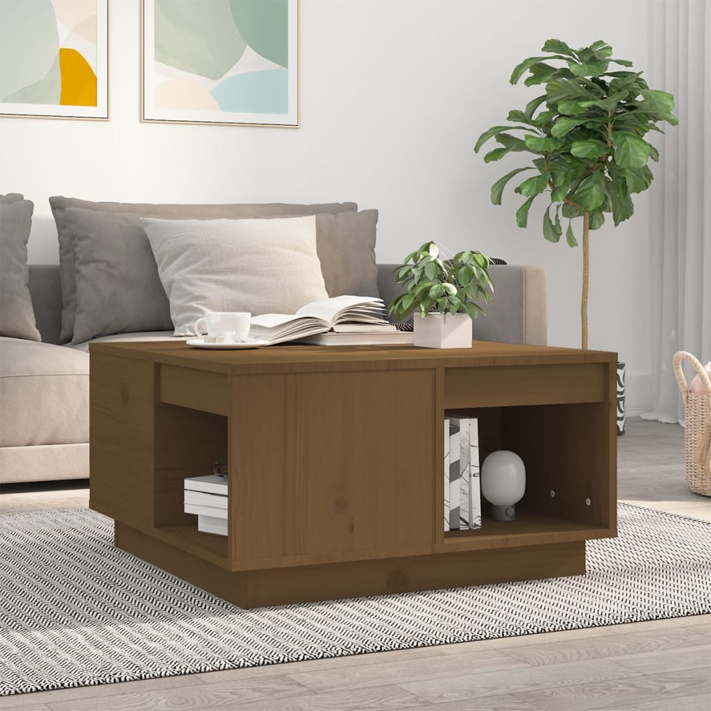 Soffbord 80X81X36,5 Cm Massivt Furu