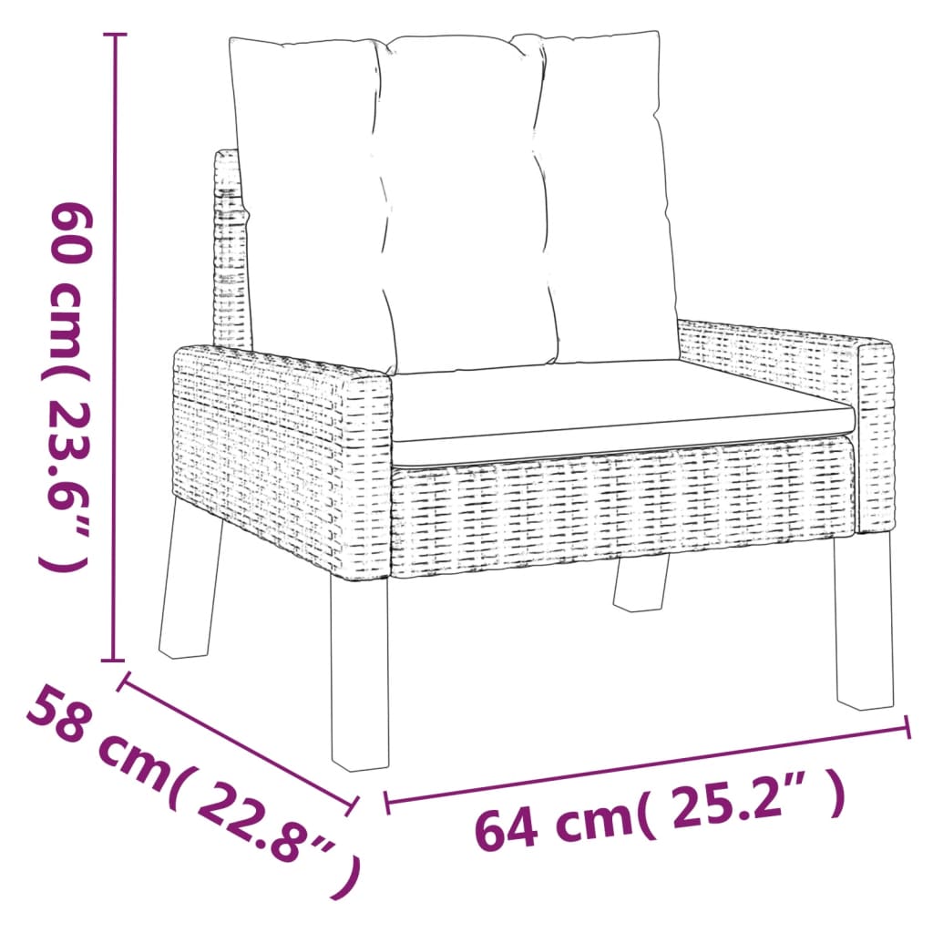 Loungegrupp Med Dynor 4 Delar Konstrotting Och Massivt Trä