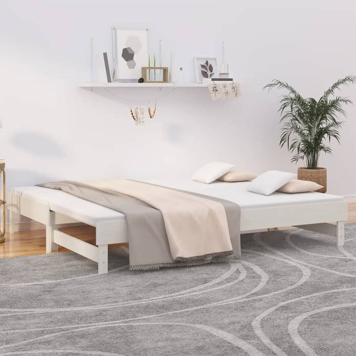 Utdragbar Dagbädd 2X(75X190) Cm Massiv Furu