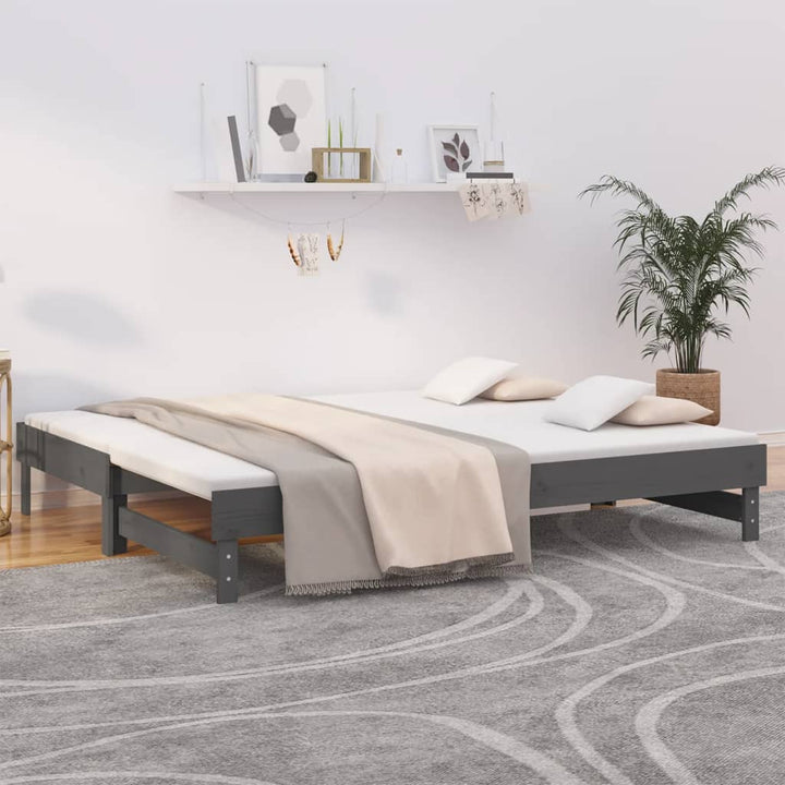 Utdragbar Dagbädd 2X(75X190) Cm Massiv Furu