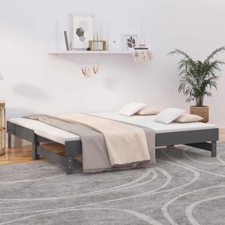 Utdragbar Dagbädd 2X(75X190) Cm Massiv Furu