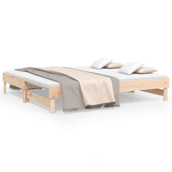 Utdragbar Dagbädd 2X(75X190) Cm Massiv Furu
