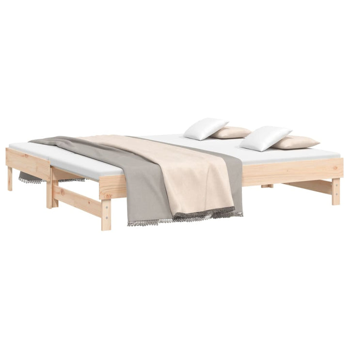 Utdragbar Dagbädd 2X(75X190) Cm Massiv Furu