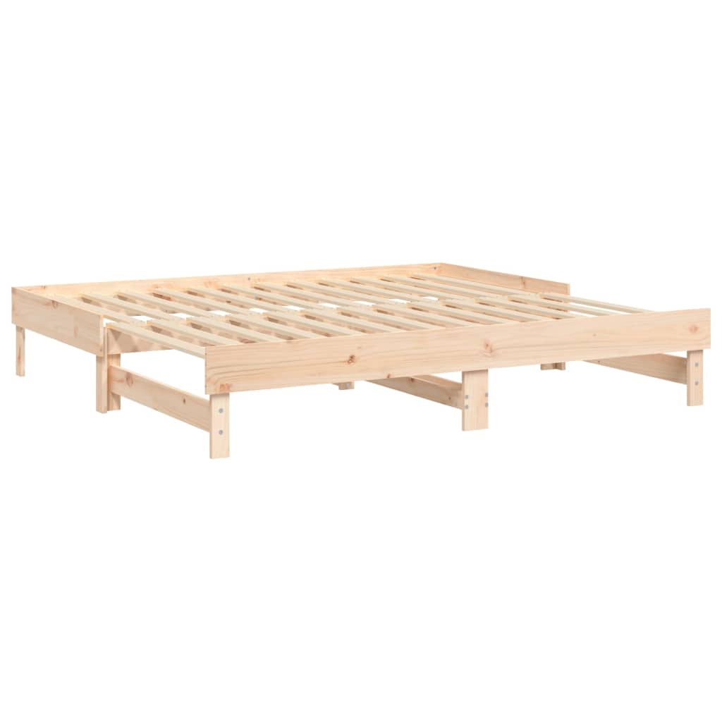 Utdragbar Dagbädd 2X(75X190) Cm Massiv Furu