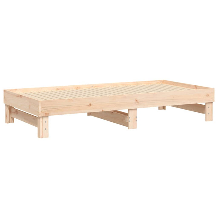 Utdragbar Dagbädd 2X(75X190) Cm Massiv Furu
