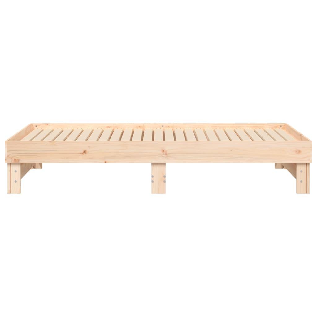 Utdragbar Dagbädd 2X(75X190) Cm Massiv Furu