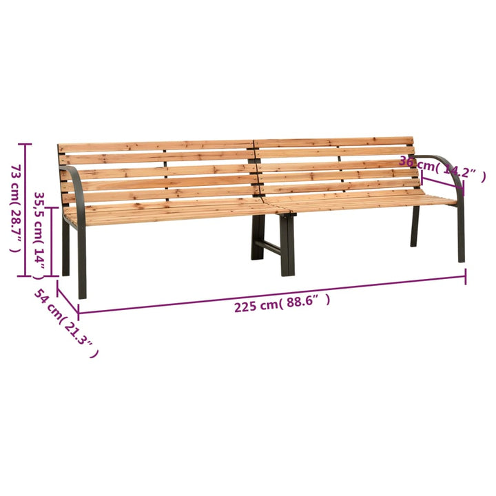 Dubbelbänk Massivt Granträ