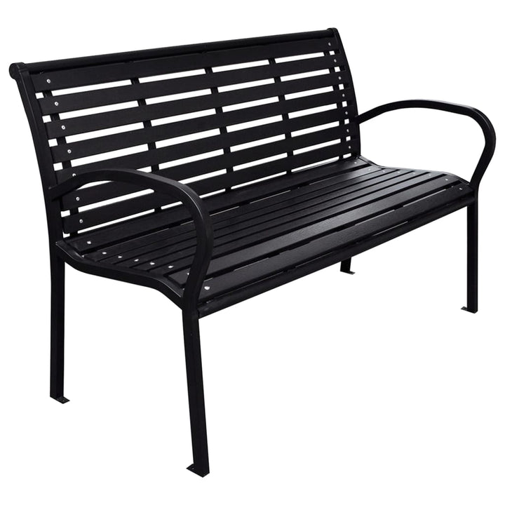 Trädgårdsbänk Svart Och 116 Cm Stål Och Wpc