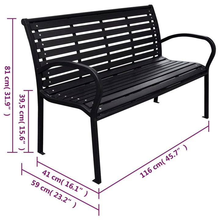 Trädgårdsbänk 116 Cm Stål Och Wpc