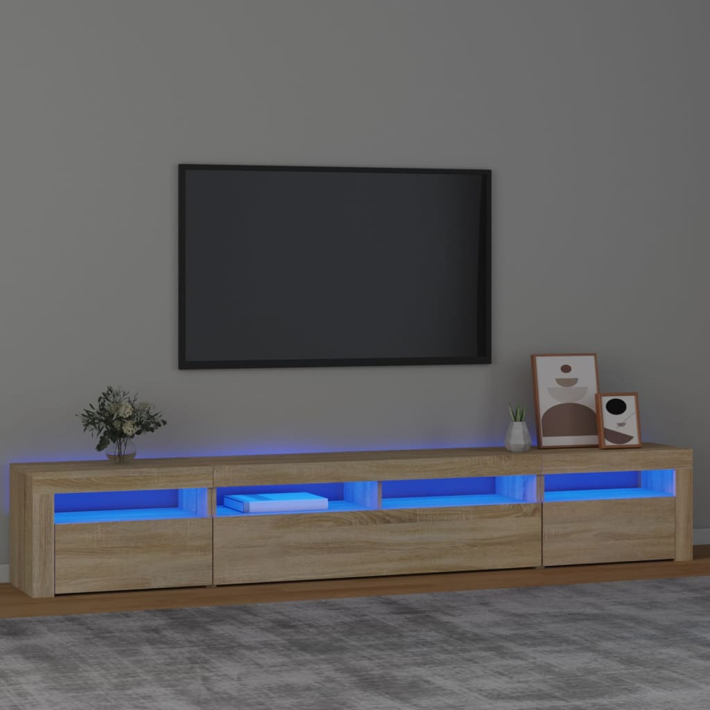 Tv-Bänk Med Led-Belysning 180X35X40 Cm