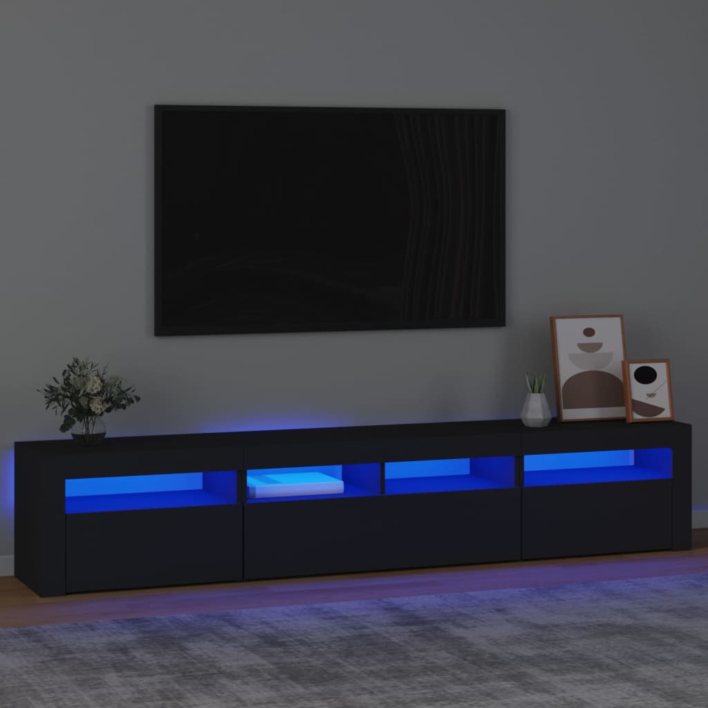 Tv-Bänk Med Led-Belysning 180X35X40 Cm