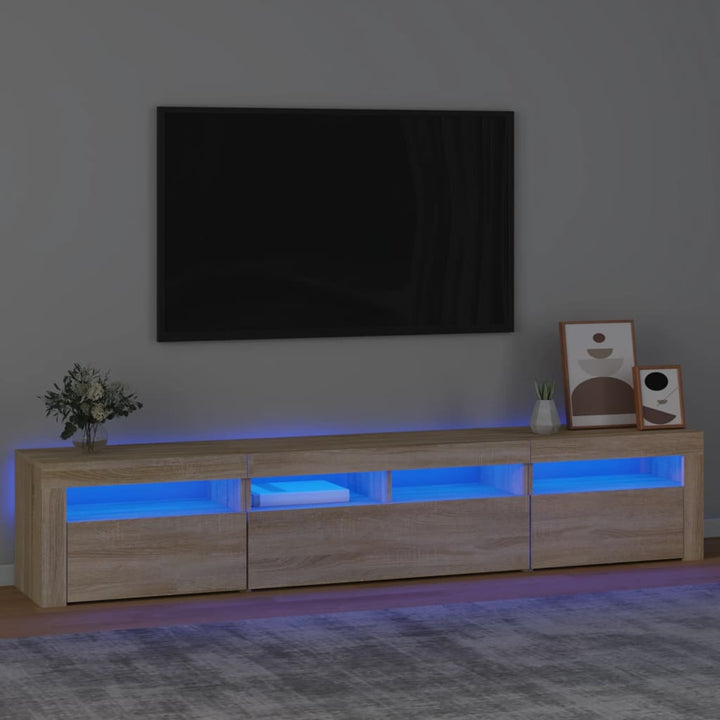 Tv-Bänk Med Led-Belysning 180X35X40 Cm