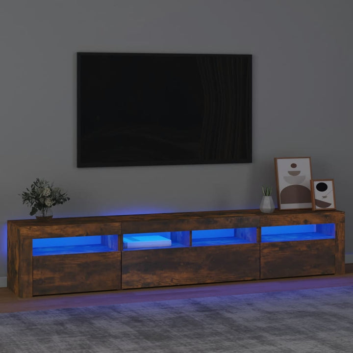 Tv-Bänk Med Led-Belysning 180X35X40 Cm