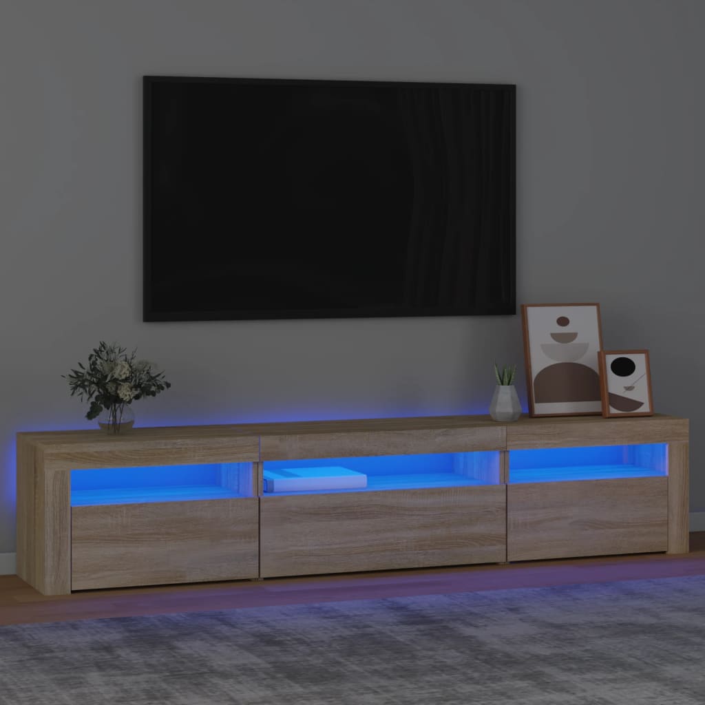 Tv-Bänk Med Led-Belysning 180X35X40 Cm