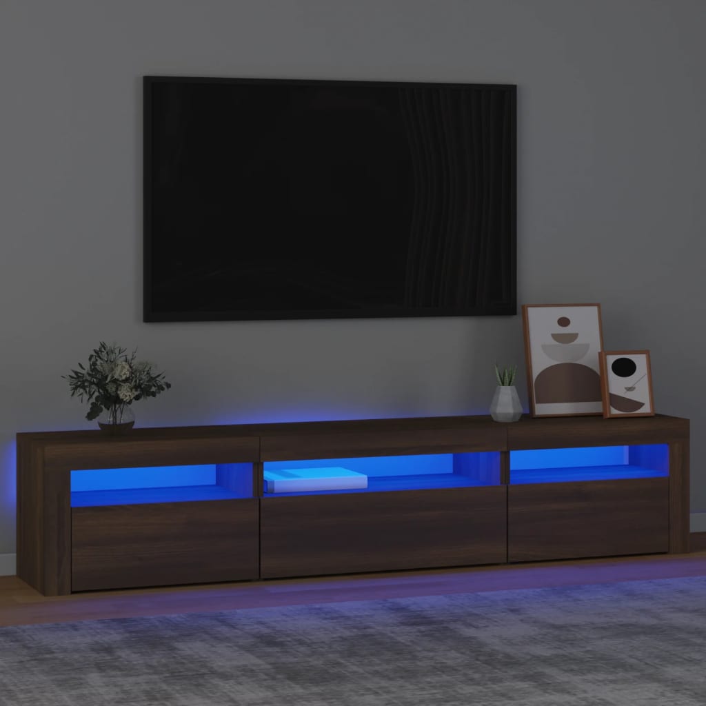 Tv-Bänk Med Led-Belysning 180X35X40 Cm