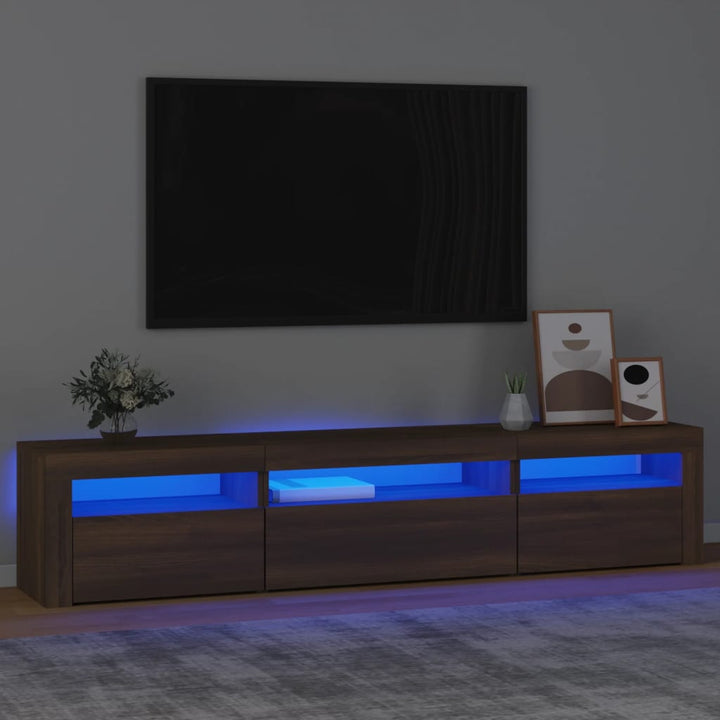 Tv-Bänk Med Led-Belysning 180X35X40 Cm
