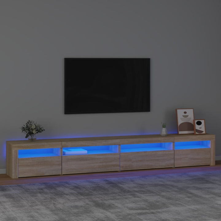 Tv-Bänk Med Led-Belysning 240X35X40 Cm