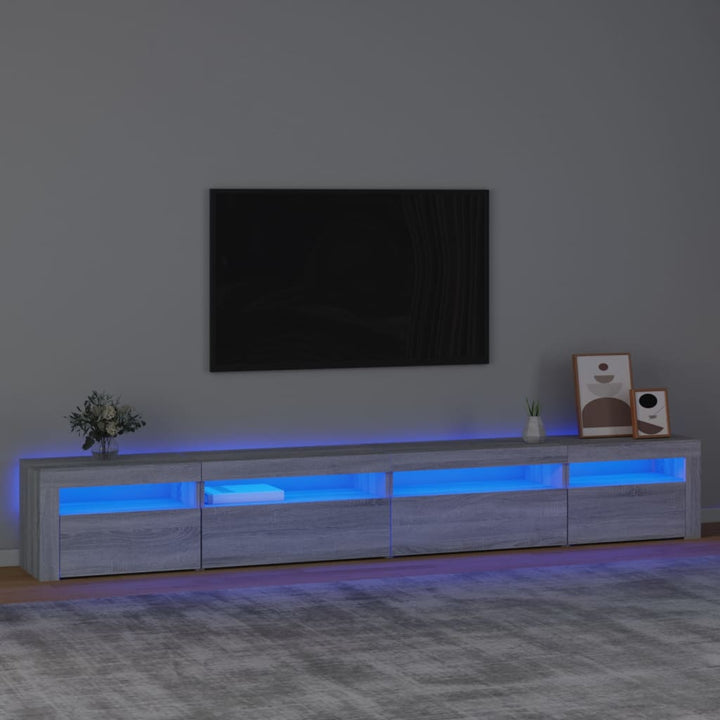 Tv-Bänk Med Led-Belysning 240X35X40 Cm