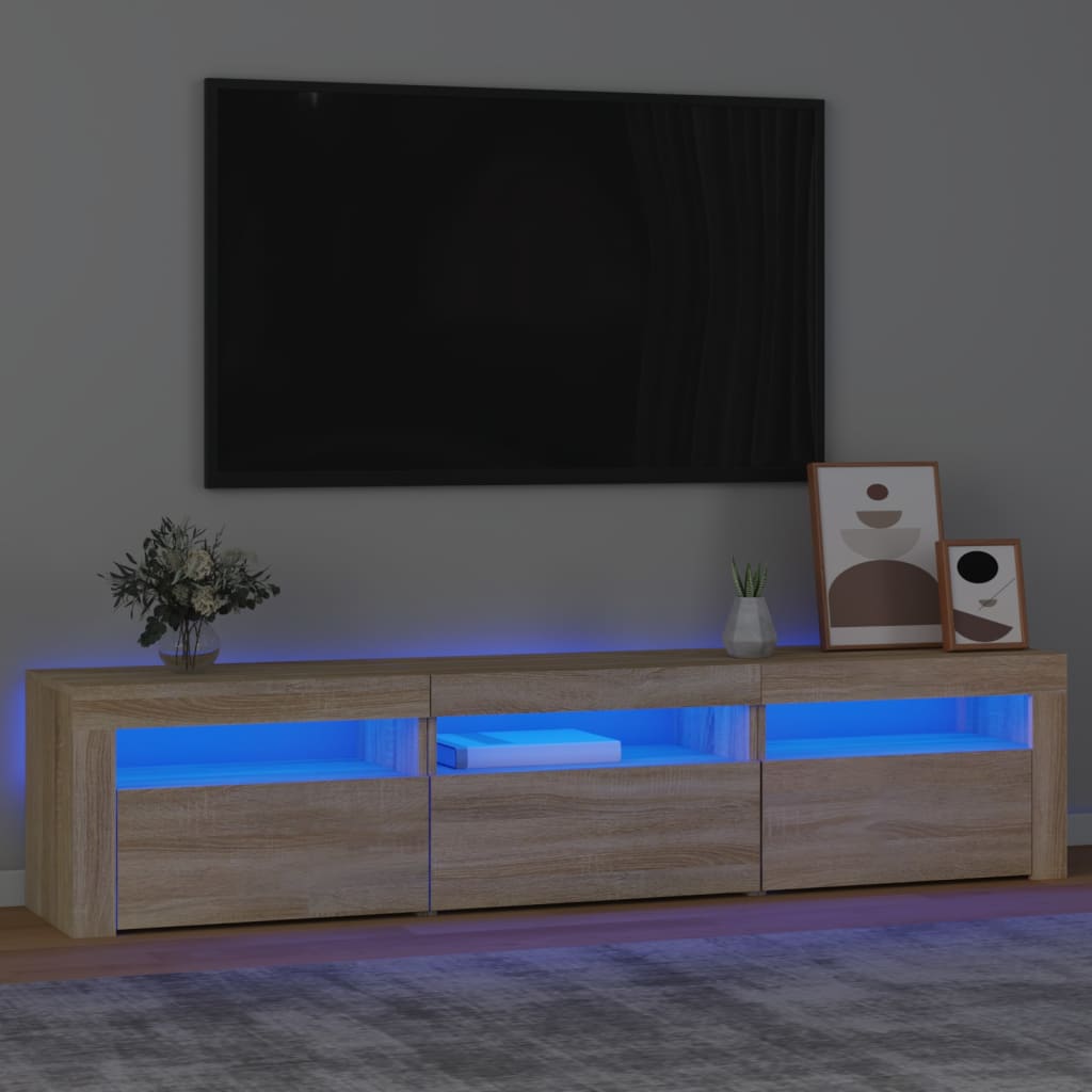 Tv-Bänk Med Led-Belysning 180X35X40 Cm
