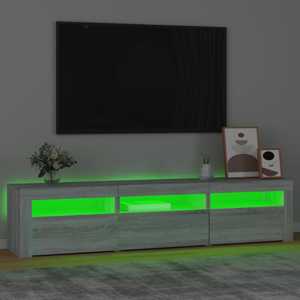 Tv-Bänk Med Led-Belysning 180X35X40 Cm