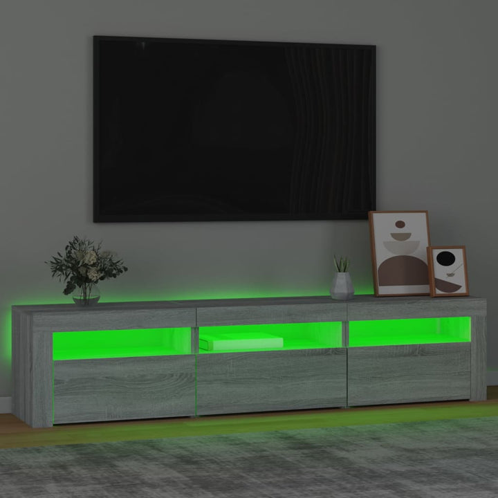 Tv-Bänk Med Led-Belysning 180X35X40 Cm