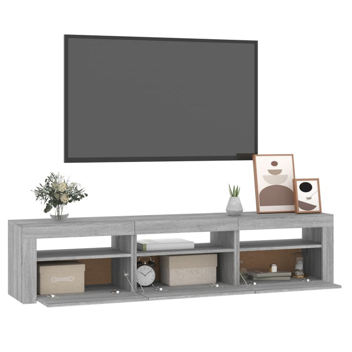 Tv-Bänk Med Led-Belysning 180X35X40 Cm