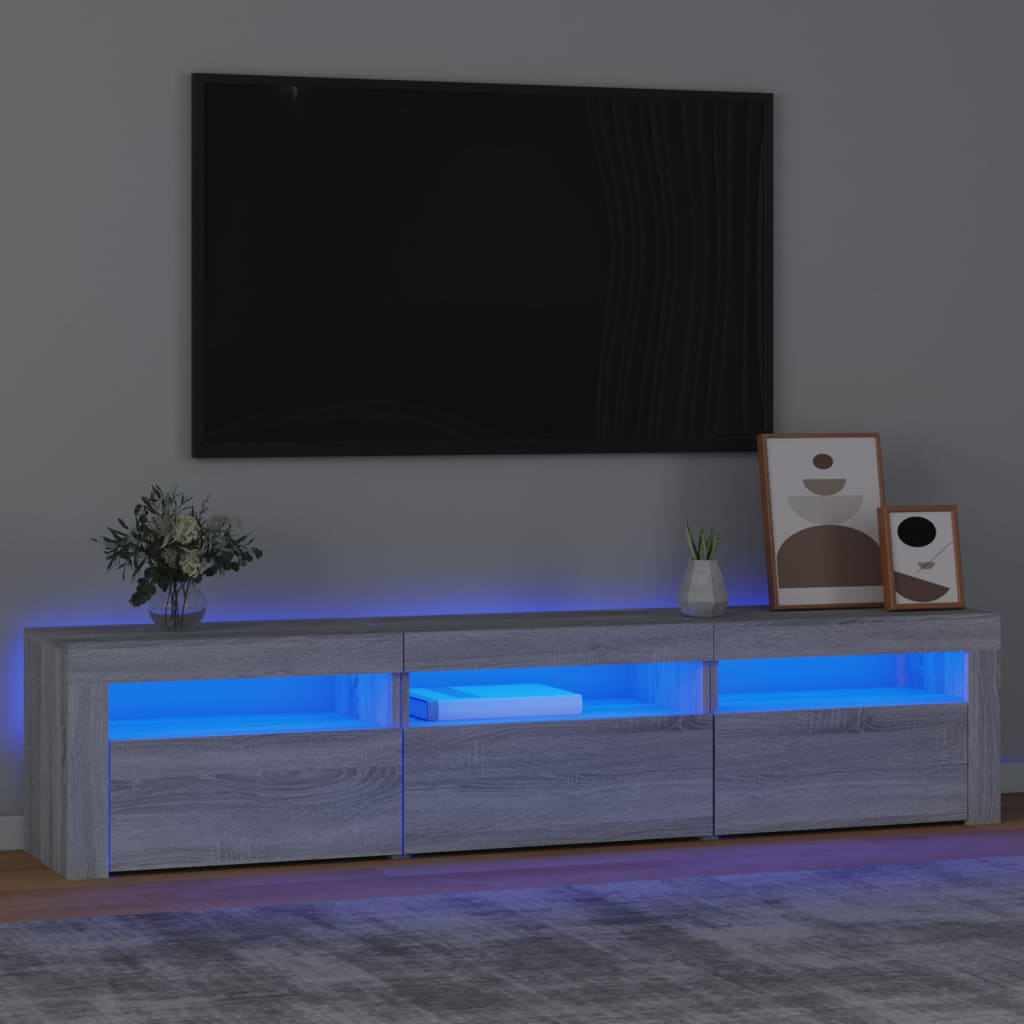Tv-Bänk Med Led-Belysning 180X35X40 Cm