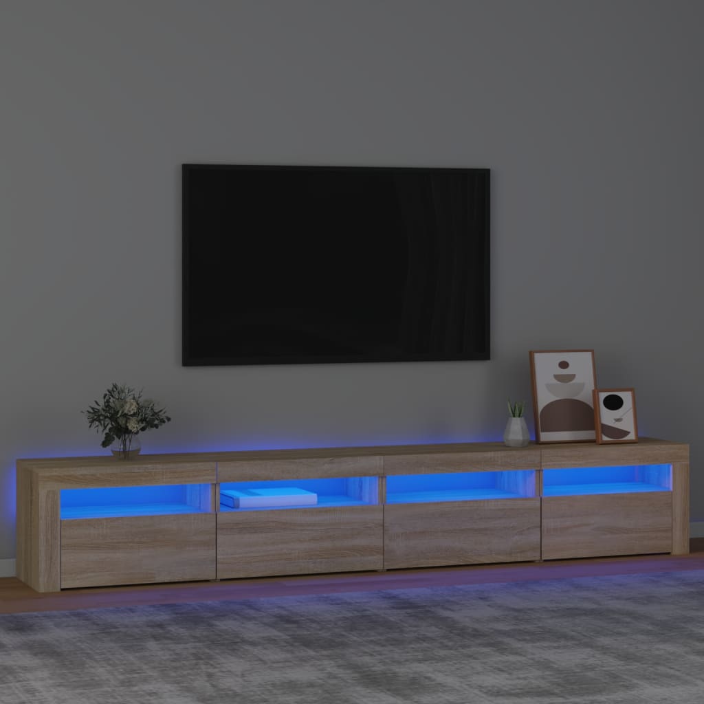 Tv-Bänk Med Led-Belysning 240X35X40 Cm
