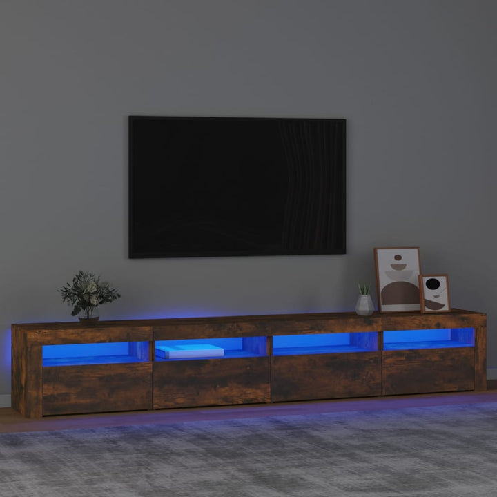 Tv-Bänk Med Led-Belysning 240X35X40 Cm