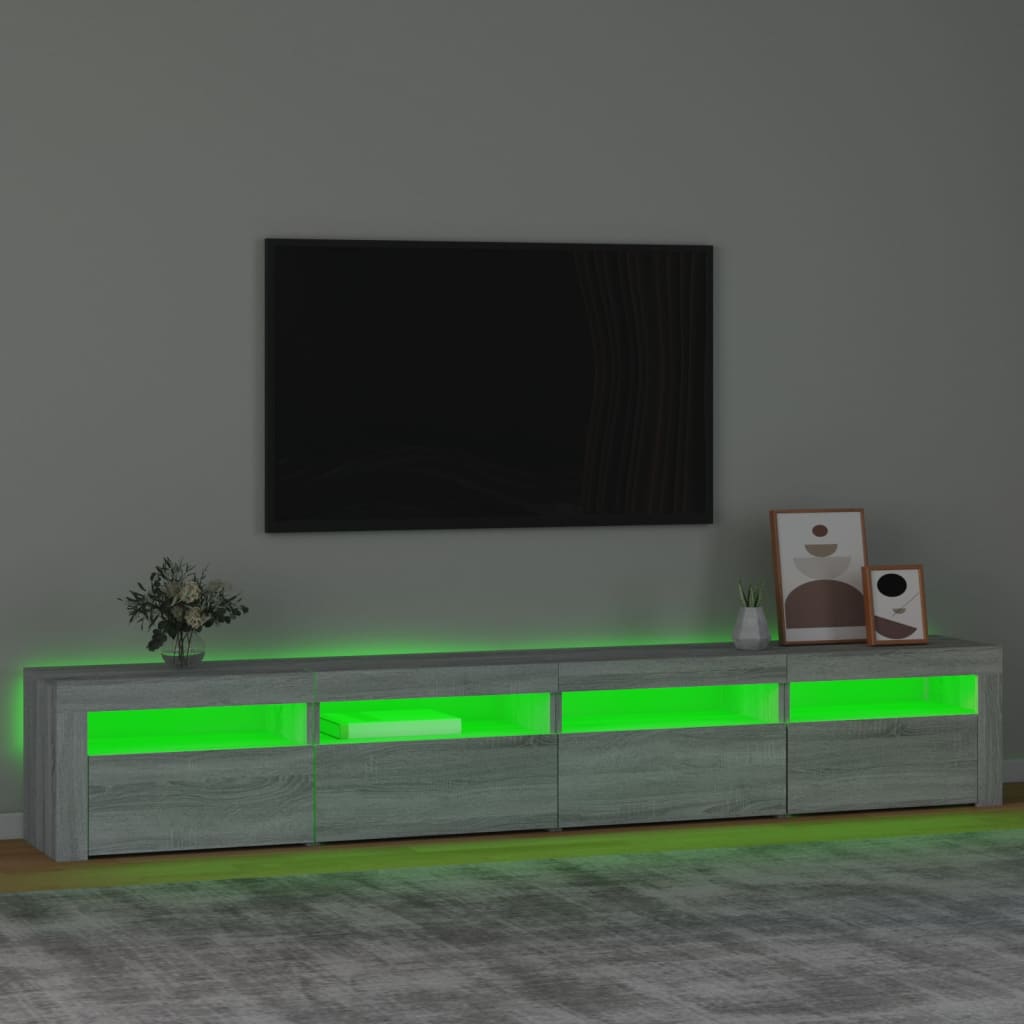 Tv-Bänk Med Led-Belysning 240X35X40 Cm