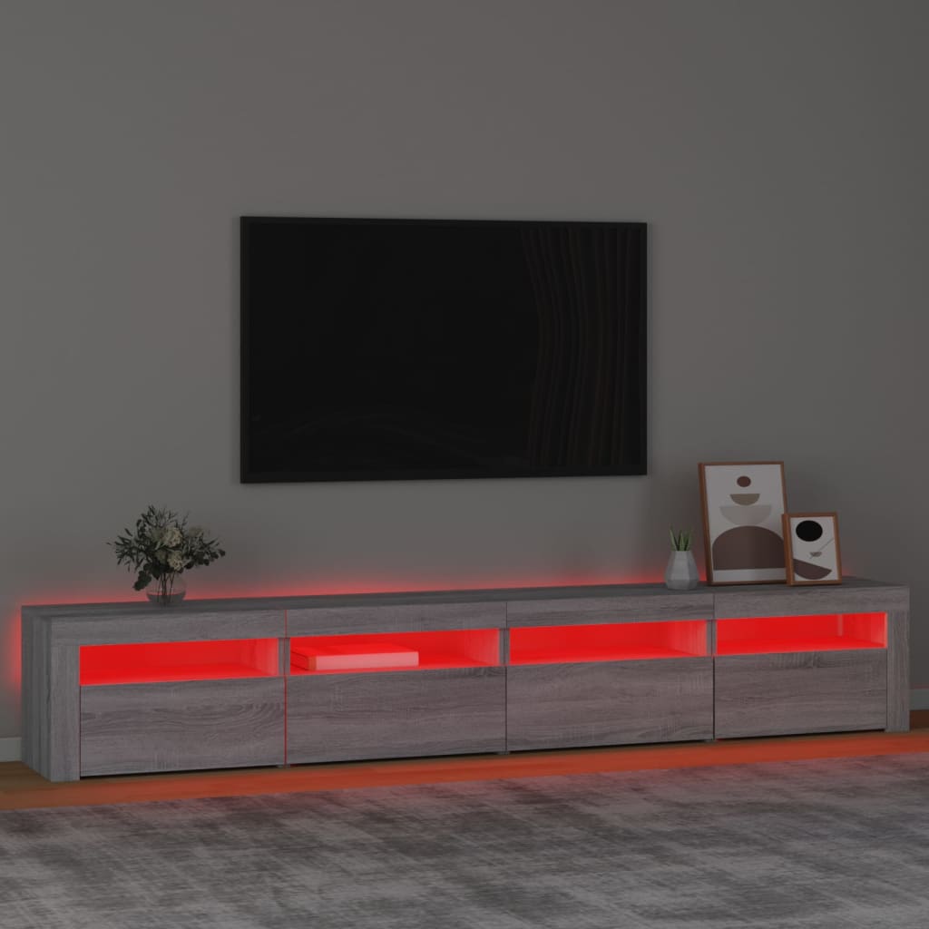 Tv-Bänk Med Led-Belysning 240X35X40 Cm