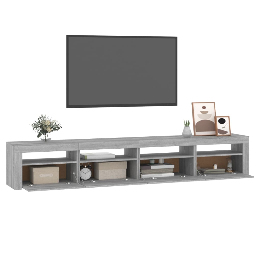 Tv-Bänk Med Led-Belysning 240X35X40 Cm