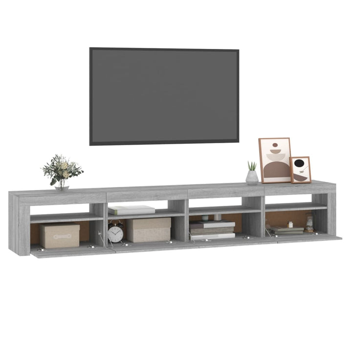 Tv-Bänk Med Led-Belysning 240X35X40 Cm