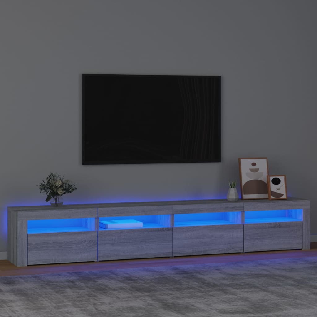 Tv-Bänk Med Led-Belysning 240X35X40 Cm