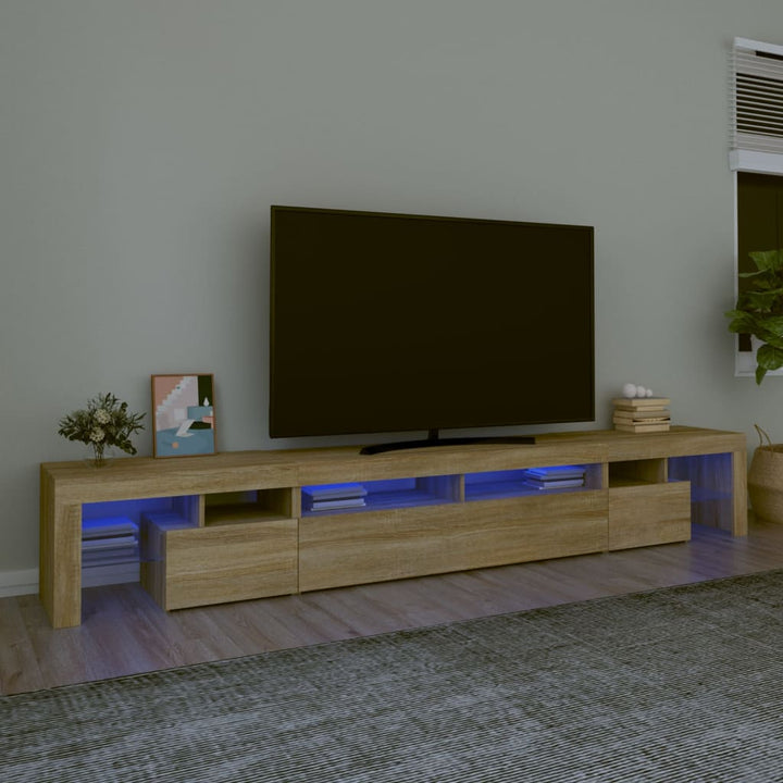 Tv-Bänk Med Led-Belysning 230X36,5X40 Cm