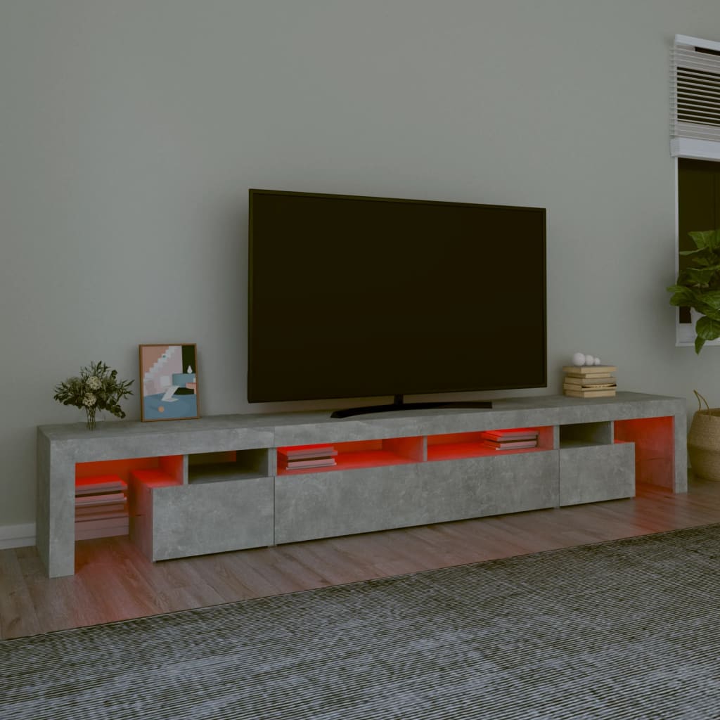 Tv-Bänk Med Led-Belysning 260X36,5X40 Cm