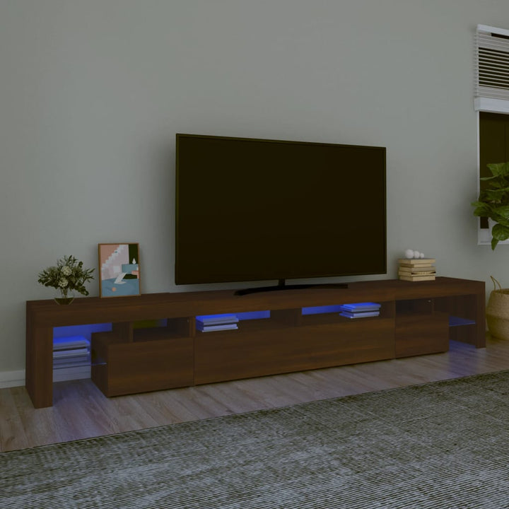 Tv-Bänk Med Led-Belysning 260X36,5X40 Cm