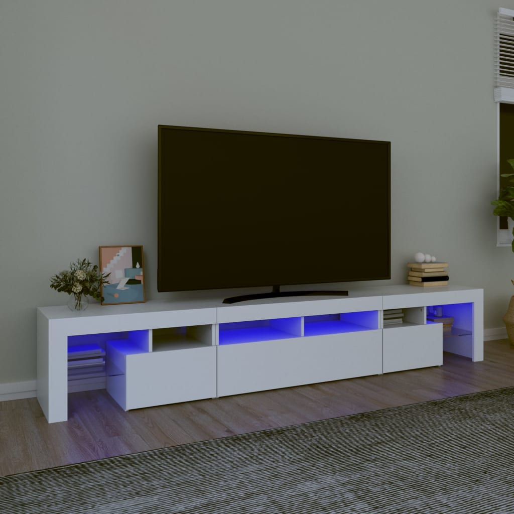 Tv-Bänk Med Led-Belysning 230X36,5X40 Cm