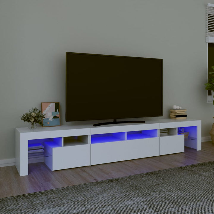 Tv-Bänk Med Led-Belysning 230X36,5X40 Cm
